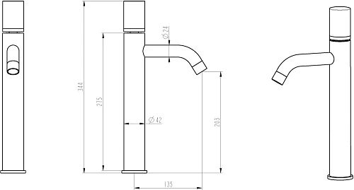 Смеситель для раковины Boheme STICK 122-W-MR-W WHITE Смеситель для раковины Boheme STICK 122-W-MR-W WHITE