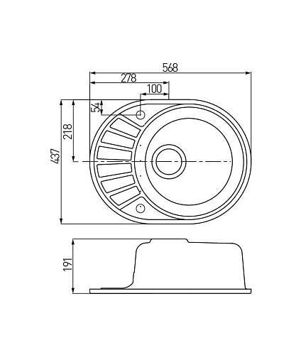 Кухонная мойка Aquaton Чезана 1A711232CS290 из литого мрамора, круглая, с крылом шампань Кухонная мойка Aquaton Чезана 1A711232CS290 из литого мрамора, круглая, с крылом шампань