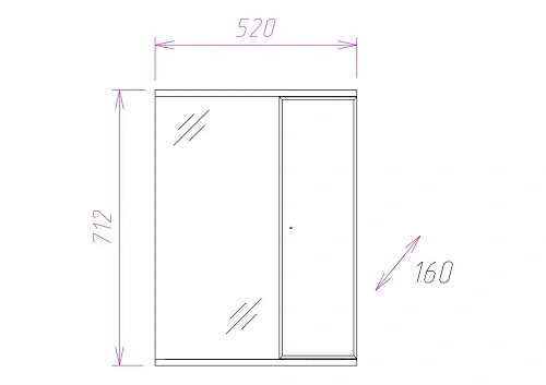 Зеркальный шкаф Onika НИКА 52.00 Универсальный 205213 Зеркальный шкаф Onika НИКА 52.00 Универсальный 205213