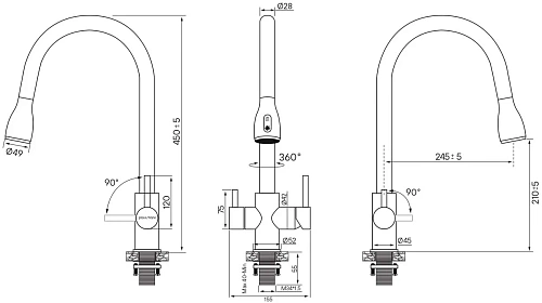 Смеситель для кухни Paulmark Lange бронза La214212-BR Смеситель для кухни Paulmark Lange бронза La214212-BR