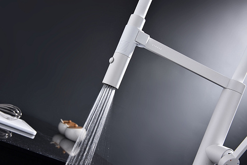 Смеситель для кухни Paulmark LEADER белый матовый Le214101-WH Смеситель для кухни Paulmark LEADER белый матовый Le214101-WH