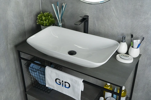 Раковина Gid N9122 51124 накладная белая 71x40x14 Раковина Gid N9122 51124 накладная белая 71x40x14