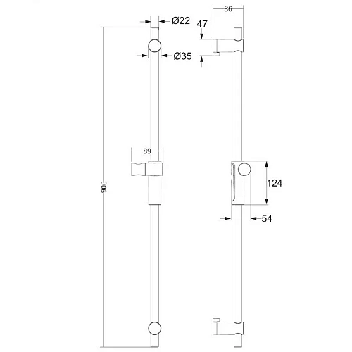 Душевая штанга OMNIRES DR11CR хром Душевая штанга OMNIRES DR11CR хром
