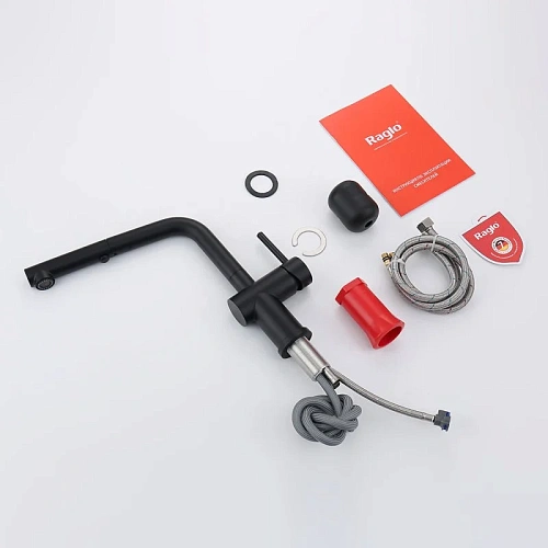 Смеситель для кухни Raglo R86.49.06 с выдвижным изливом, черный Смеситель для кухни Raglo R86.49.06 с выдвижным изливом, черный