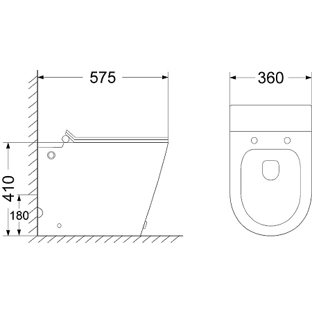 Унитаз приставной Ceruttispa ARGENTERA Pulse CT7267 с функцией импульсного смыва, сиденье микролифт