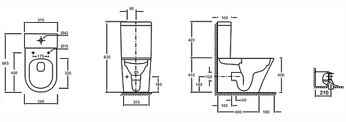 Чаша напольного унитаза Jacob Delafon Robin UJAB102-00 безободковая без сиденья Чаша напольного унитаза Jacob Delafon Robin UJAB102-00 безободковая без сиденья