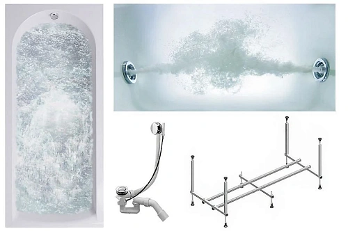 Акриловая ванна Timo MIKA MIKA1880-KT18-SPV1505-T-CM 180x80 гидромассажная 6 джет Акриловая ванна Timo MIKA MIKA1880-KT18-SPV1505-T-CM 180x80 гидромассажная 6 джет