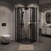 Душевой уголок GROSSMAN Classic 301.K33.04.9090.21.10 (90x90x195) полукруг,раздвижн,черн.матов,стекло тониров Душевой уголок GROSSMAN Classic 301.K33.04.9090.21.10 (90x90x195) полукруг,раздвижн,черн.матов,стекло тониров
