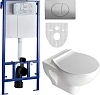 Комплект STWORKI Хедмарк Унитаз подвесной 3510 безободковый с микролифтом + Система инсталляции для 588960