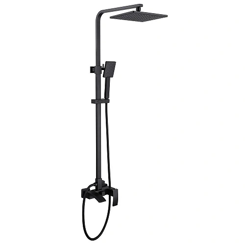 Душевая система ABBER Wasserfall AF8616B с изливом, черная матовая Душевая система ABBER Wasserfall AF8616B с изливом, черная матовая