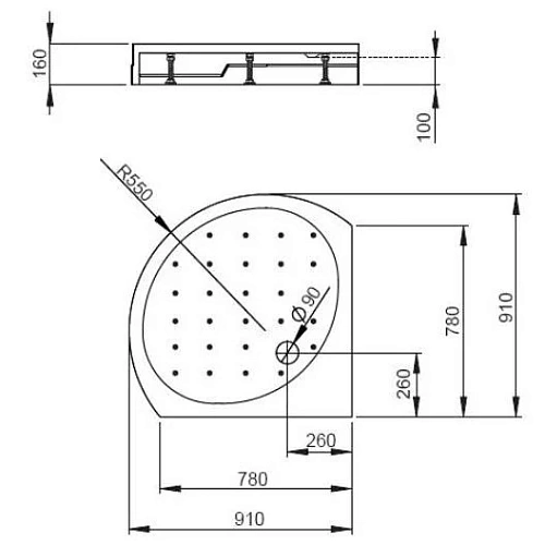 Душевой поддон Radaway Rodos B900 4D99155-03 90x90 Душевой поддон Radaway Rodos B900 4D99155-03 90x90