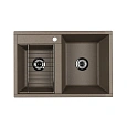 Кухонная мойка Aquaton Делия 78 DBL 1A723132DE250 из литого мрамора, две чаши, серый шелк Кухонная мойка Aquaton Делия 78 DBL 1A723132DE250 из литого мрамора, две чаши, серый шелк