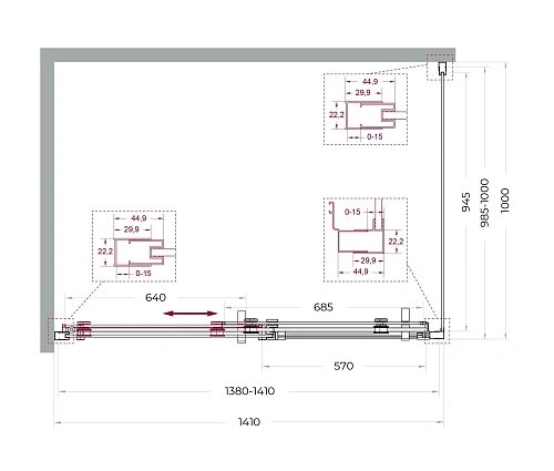 Душевой уголок BelBagno MARINO-2-AH-1-140/100-C-GM 140x100 см, профиль оружейная сталь, стекло прозрачное Душевой уголок BelBagno MARINO-2-AH-1-140/100-C-GM 140x100 см, профиль оружейная сталь, стекло прозрачное