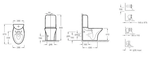 Унитаз напольный Jacob Delafon Nouvelle Vague UJK102-00 компакт безободковый Унитаз напольный Jacob Delafon Nouvelle Vague UJK102-00 компакт безободковый