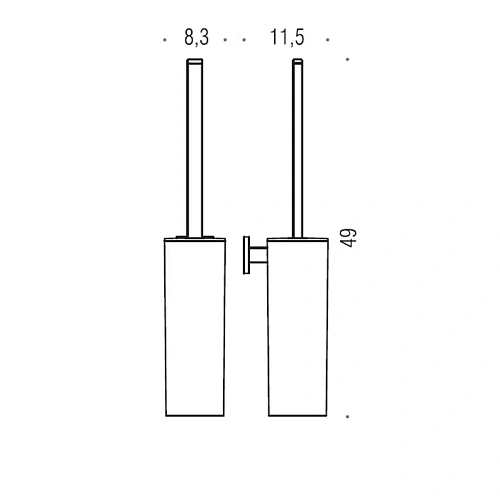 Ершик для унитаза Colombo Basic Q B3707.CR с колбой подвесной 49см, хром Ершик для унитаза Colombo Basic Q B3707.CR с колбой подвесной 49см, хром