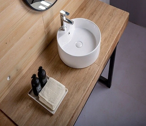 Раковина CeramaLux 9008B накладная, белый Раковина CeramaLux 9008B накладная, белый