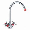 Картинка анонса товара «смеситель для кухни decoroom dr46028-red с высоким повортным изливом»