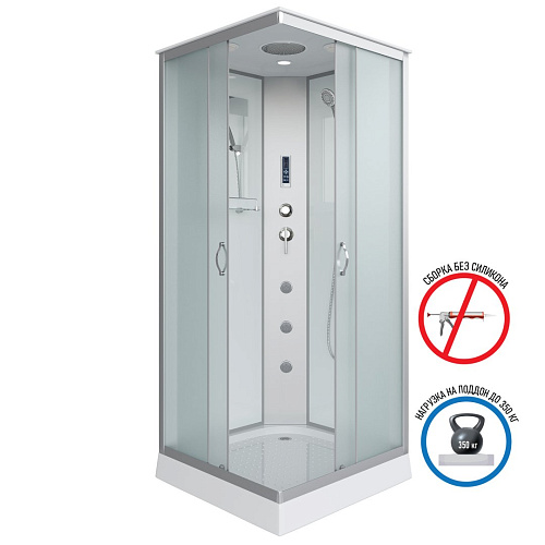 Душевая кабина Niagara Classic NG-1101-14F (900х900х2150) низкий поддон (13см) стекло матовое с полкой 11011423F Душевая кабина Niagara Classic NG-1101-14F (900х900х2150) низкий поддон (13см) стекло матовое с полкой 11011423F