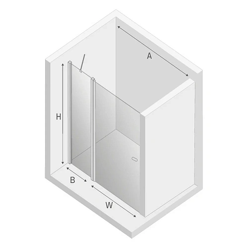 Душевая дверь NEW TRENDY NEW SOLEO 100x195 D-0156A хром Душевая дверь NEW TRENDY NEW SOLEO 100x195 D-0156A хром