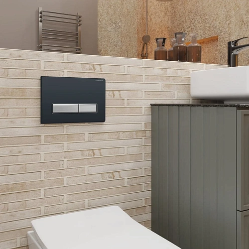 Клавиша смыва CHARUS RAIDEN FP.321.BBN.01 черный с хромированными кнопками Клавиша смыва CHARUS RAIDEN FP.321.BBN.01 черный с хромированными кнопками