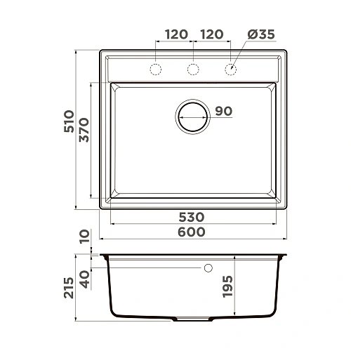 Кухонная мойка Omoikiri Daisen 60-PA Artgranit/пастила 4993618 Кухонная мойка Omoikiri Daisen 60-PA Artgranit/пастила 4993618