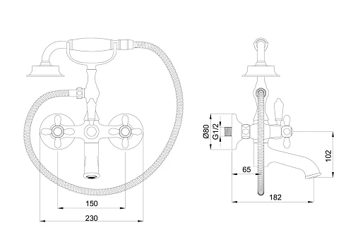 Смеситель для ванны Wonzon & Woghand брашированное золото (WW-88639020-BG) Смеситель для ванны Wonzon & Woghand брашированное золото (WW-88639020-BG)