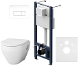 Комплект унитаза AM.PM Spirit V2.0 FlashClean IS48001.701738с инсталляцией, сиденьем микролифт и клавишей смыва Комплект унитаза AM.PM Spirit V2.0 FlashClean IS48001.701738с инсталляцией, сиденьем микролифт и клавишей смыва