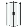 Душевой уголок GROSSMAN Classic 300.K33.04.8080.21.00 (80x80x195) квадрат,раздвижн,черн.мат,стекло прозрачное