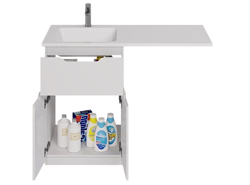 Тумба под раковину DREJA Vega, 60 см, напольная, 1 ящик, 2 дверцы, белый глянец 99.0450 Тумба под раковину DREJA Vega, 60 см, напольная, 1 ящик, 2 дверцы, белый глянец 99.0450