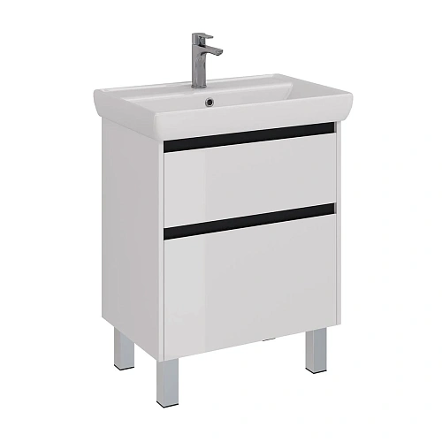 Тумба под раковину Lemark COMBI 70 см подвесная/напольная, черный/белый LM03C70T-black Тумба под раковину Lemark COMBI 70 см подвесная/напольная, черный/белый LM03C70T-black