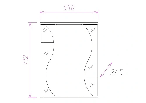 Зеркальный шкаф Onika ЛИЛИЯ 55.01 правый 205519 Зеркальный шкаф Onika ЛИЛИЯ 55.01 правый 205519