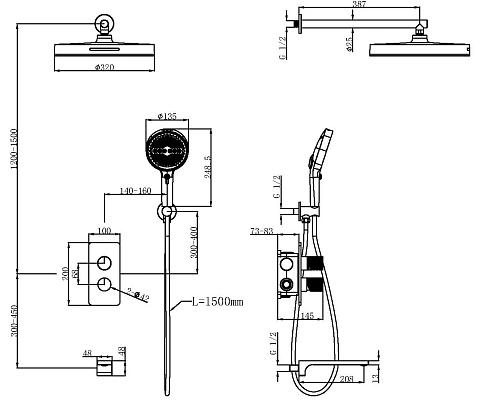 Душевая система Vincea Domus VSFW-5DM1GM встраиваемый, вороненая сталь Душевая система Vincea Domus VSFW-5DM1GM встраиваемый, вороненая сталь