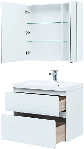 Тумба под раковину Aquanet Гласс 80 белый 00238361 Тумба под раковину Aquanet Гласс 80 белый 00238361