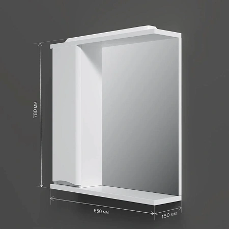 Зеркальный шкаф AM.PM Like M80MPL0651WG левый, 65см, с подсветкой, белый Зеркальный шкаф AM.PM Like M80MPL0651WG левый, 65см, с подсветкой, белый