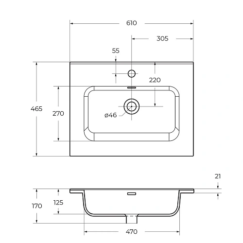 Раковина BelBagno BB600ETL 610x460 Раковина BelBagno BB600ETL 610x460