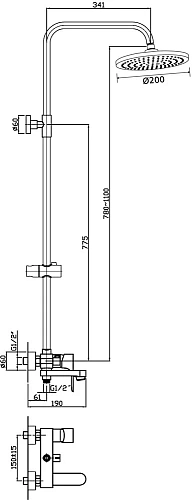 Душевая система STWORKI Нарвик NR-06cr 554035 Душевая система STWORKI Нарвик NR-06cr 554035
