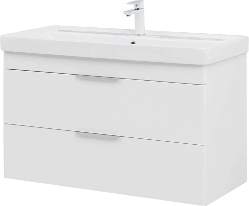 Тумба под раковину Aquanet Ирис New 100 белый глянец 00339280 подвесная Тумба под раковину Aquanet Ирис New 100 белый глянец 00339280 подвесная