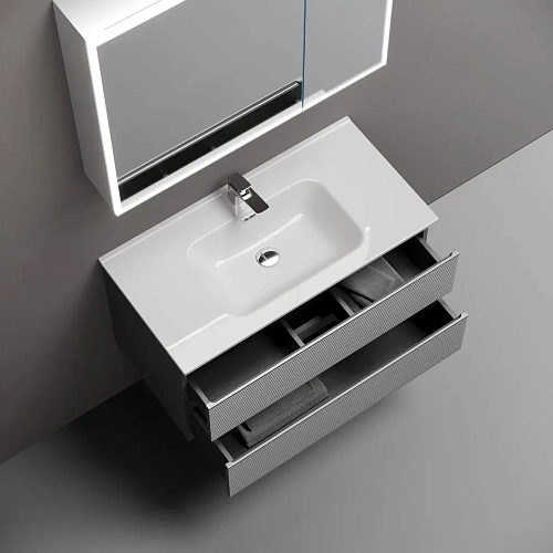 Тумба под раковину Sancos Folk FL90ES 890х445х500 Ergraut soft, подвесная Тумба под раковину Sancos Folk FL90ES 890х445х500 Ergraut soft, подвесная