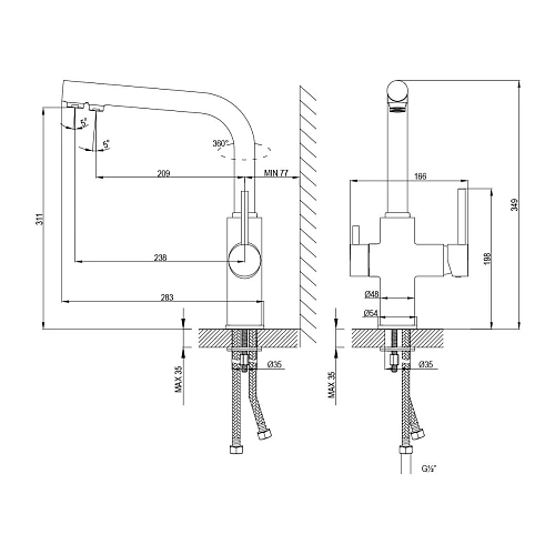 Смеситель для кухни Lemark Comfort LM3060C с подключением к фильтру, хром Смеситель для кухни Lemark Comfort LM3060C с подключением к фильтру, хром