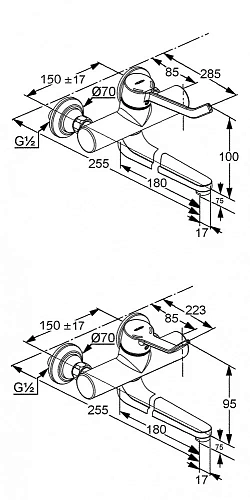 Смеситель для ванны Kludi Provita излив 230 мм 335320500 Смеситель для ванны Kludi Provita излив 230 мм 335320500