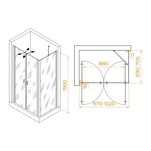 Душевой уголок RGW PA-144B (PA-104B+Z-050-2B+O-204B) 1000x700 мм 060814407-14 черный Easy Clean Душевой уголок RGW PA-144B (PA-104B+Z-050-2B+O-204B) 1000x700 мм 060814407-14 черный Easy Clean