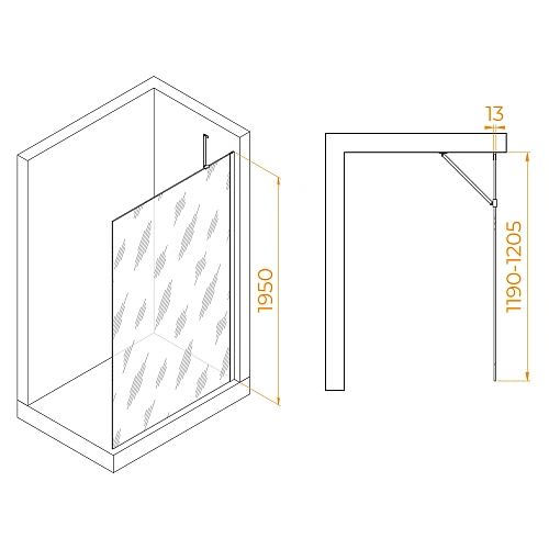 Душевая перегородка RGW Walk In WA-110B 1200 мм 351011012-24 черный, Easy Clean Душевая перегородка RGW Walk In WA-110B 1200 мм 351011012-24 черный, Easy Clean