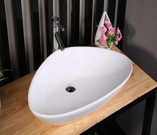 Раковина CeramaLux 9062 накладная, белый Раковина CeramaLux 9062 накладная, белый