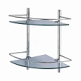 Полка WasserKRAFT K-3122 стеклянная двойная хром Полка WasserKRAFT K-3122 стеклянная двойная хром