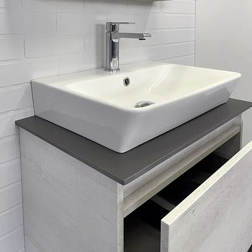 Тумба с раковиной Comforty Прага-60 00-00014535 дуб белый с графитовой столешницей и раковиной Comforty 9055RA-50 Тумба с раковиной Comforty Прага-60 00-00014535 дуб белый с графитовой столешницей и раковиной Comforty 9055RA-50