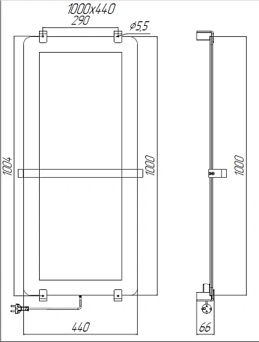 Полотенцесушитель электрический Allen Brau Infinity 100x44 00325644 с рейлингом 2.0 и креплением, серебро брашированное Полотенцесушитель электрический Allen Brau Infinity 100x44 00325644 с рейлингом 2.0 и креплением, серебро брашированное