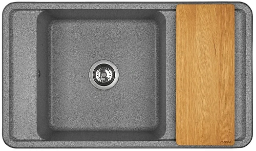 Кухонная мойка Aquaton Беллис 87 1A724832BS230 из литого мрамора, серый Кухонная мойка Aquaton Беллис 87 1A724832BS230 из литого мрамора, серый