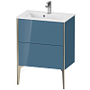 Картинка анонса товара «тумба под раковину duravit xviu xv44880b147 напольная 60 см каменно-синий глянцевый»