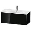 Картинка анонса товара «тумба под раковину duravit xsquare xs422504040 подвесная 101 см черный глянцевый»
