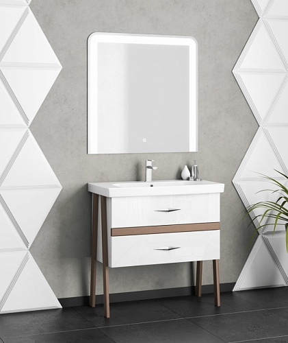 Тумба под раковину Smile Флоридо 65 белый/светлый орех Z0000012179 Тумба под раковину Smile Флоридо 65 белый/светлый орех Z0000012179